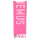 Jacquemus L'echarpe Contrasting Signature Scarf in Pink Virgin Wool