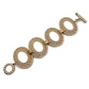 Vintage Gold Metal Oval Ring Bracelet - Christian Dior