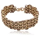 Vintage Gold Metal 3 Row Rolo Chain Bracelet - Christian Dior