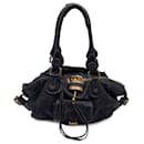 Charcoal Leather Front Pocket Paddington Bag Satchel Handbag - Chloé