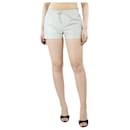 Pale green leather mini shorts - size UK 10 - Ermanno Scervino