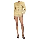 Completo giacca in tweed di lurex dorato e minigonna - taglia UK 4 - Autre Marque