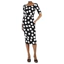 Black and white polka dot midi dress - size UK 6 - Dolce & Gabbana