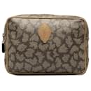 Yves Saint Laurent Gray Coated Canvas Pouch