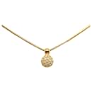 Dior Gold Rhinestone Pendant Necklace
