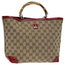 GUCCI Bamboo GG Canvas Hand Bag Beige 311175 Auth bs13515 - Gucci
