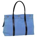 PRADA Hand Bag Nylon Light Blue Black Auth 72011 - Prada