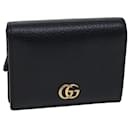 GUCCI GG Marmont Wallet Leather Black 456126 auth 71618 - Gucci