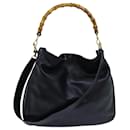 GUCCI Bamboo Shoulder Bag Leather 2way Black Auth 71317 - Gucci