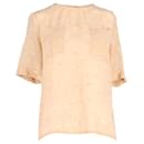 Marc by Marc Jacobs Metallic Floral Blouse in Peach Silk