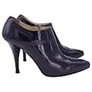 Prada High Heel Ankle Boots in Deep Violet Patent Leather