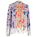 Blusa de manga comprida estampada Diane Von Furstenberg em seda multicolorida