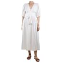 White linen midi wrap dress - size UK 8 - Autre Marque