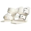 White buckle-detail heeled sandals - size EU 38.5 - Alexander Mcqueen