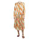 Orange and cream floral blouse and midi skirt set - size UK 6 - Marni