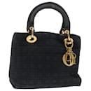 Christian Dior Lady Dior Canage Hand Bag Nylon Black Auth ep3987