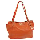 PRADA Tote Bag Leather Orange Auth ep3969 - Prada