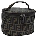 FENDI Zucca Canvas Vanity Cosmetic Pouch Brown Auth bs13594 - Fendi