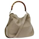GUCCI Bamboo Hand Bag Leather 2way Beige 001 1781 1577 Auth yk11917 - Gucci
