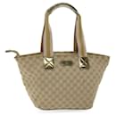 Sacola GUCCI GG Canvas Sherry Line Bege Ouro rosa 131230 Auth yk11959 - Gucci