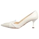 Sapatos de bico fino de couro branco - tamanho UE 37.5 - Prada