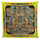 HERMES FOLKLORE SQUARE SCARF 90 IN CASHMERE AND SILK CASHMERE SILK SCARF - Hermès