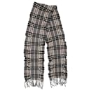 Burberry Plaid Print Scarf in Grey Cashmere