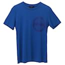 Louis Vuitton Logo T-Shirt aus blauer Baumwolle 