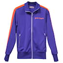 Palm Angels Zipped Track Jacket in Purple Cotton
