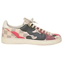 Louis Vuitton Overcloud Lace Up Sneakers in Multicolor Damier Azur Canvas And Leather Trim 