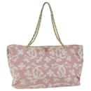 CHANEL Chain Tote Bag Canvas Rosa CC Auth 71033 - Chanel