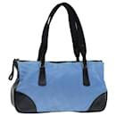 PRADA Shoulder Bag Nylon Light Blue Black Auth 71018 - Prada