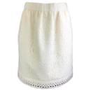NO. 21 Falda de encaje con dobladillo adornado en color marfil - Autre Marque