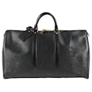 Louis Vuitton Epi Leather Keepall 50 Travel Bag in Black M42962