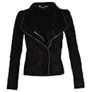 Gucci Patterned Zip Jacket in Black Velvet