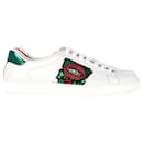 Gucci Ace Low Lips Sequin in White Leather