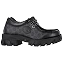 Gucci Monogram Quebec Retro Interlocking Platform Loafers in Black Leather