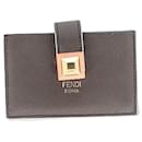 Fendi Card Holder in Taupe Leather