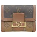 Louis Vuitton Portefeuille Dauphine Compact Wallet Canvas Short Wallet M68725 en bon état