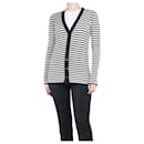 Black and white striped ribbed cardigan - size S - Proenza Schouler