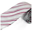 Corbata Gris à Rayas Rosas - Hermès