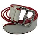 Cinturón Blanco y Rojo de Cuero Entreviere - Hermès