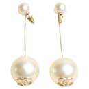 Large CC Drop Pearl Earrings - Chanel