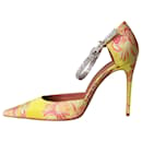 Zapatos de salón con estampado de jacquard floral amarillo - talla UE 37 (Reino Unido 4) - Amina Muaddi