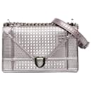 Dior Silver Patent Microcannage Diorama Crossbody Bag