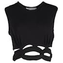 Christopher Esber Chain-Linked Rib Knit Crop Top aus schwarzem Polyester - Autre Marque