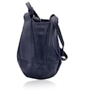 Vintage Blue Leather Drawstring Bucket Shoulder Bag - Cartier