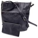 Trussardi Vintage Black Canvas Leather Bucket Shoulder Bag - Cartier