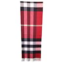 Burberry Plaid Scarf in Red Cashmere