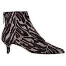 Alexandre Birman New Kitten Leopard-Print Ankle Boots in Brown Calfskin